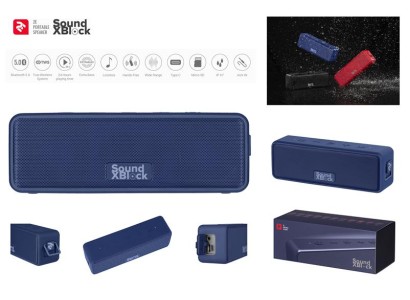 Акустична система 2E SoundXBlock TWS, MP3, Wireless, Waterproof Blue