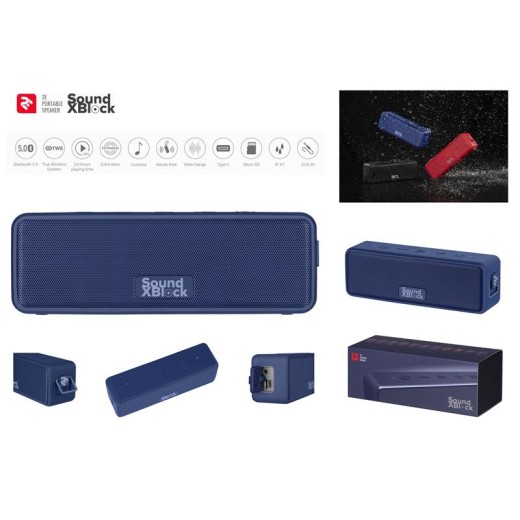 Акустична система 2E SoundXBlock TWS, MP3, Wireless, Waterproof Blue