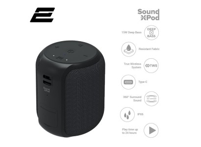 Акустична система 2E SoundXPod TWS, MP3, Wireless, Waterproof Black