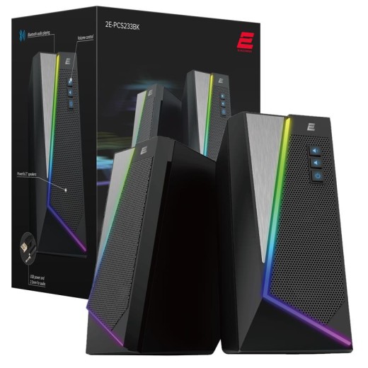 Акустична система 2E PCS233 RGB, 2.0, USB, Black