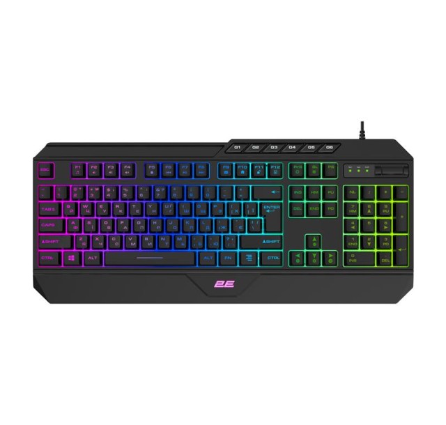 Клавіатура мембранна 2E GAMING KG315 110key, USB-A, EN/UA, RGB, чорний