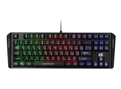 Клавіатура мембранна 2E GAMING KG355 LED 87key, USB-A, EN/UA/RU, LED, чорний