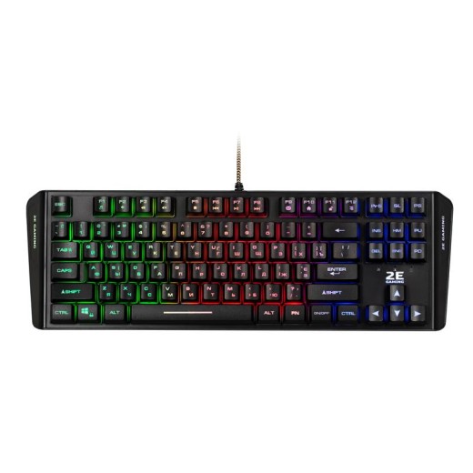 Клавіатура мембранна 2E GAMING KG355 LED 87key, USB-A, EN/UA/RU, LED, чорний