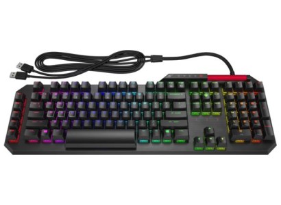 Клавіатура механічна НР OMEN Gaming Sequencer, 115key, LK Optical Blue, USB-A, EN/RU, RGB, чорний