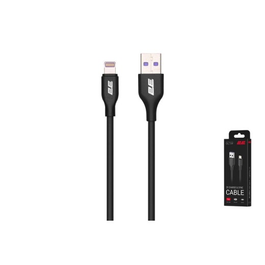 Кабель заряджання/синхронізації 2E USB-A > Lightning, 1м, Glow, чорний