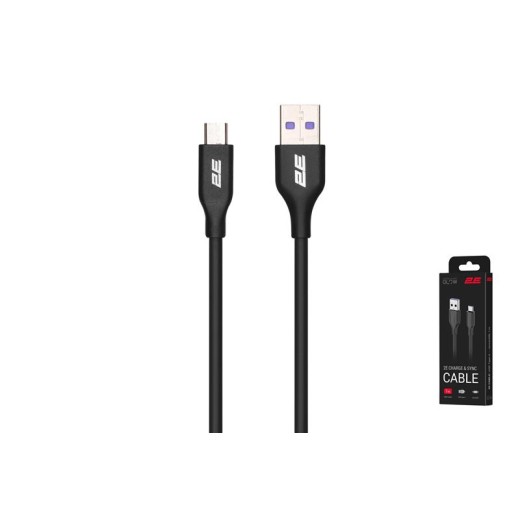 Кабель заряджання/синхронізації 2E USB-A > microUSB, 1м, Glow, чорний