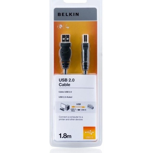 Кабель заряджання/синхронізації Belkin USB-A > USB-B, 1.8м, чорний