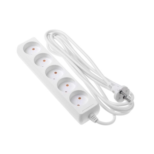 Подовжувач мережевий 2E 5хТип C, 2х1мм кв, 10A, 3м, білий