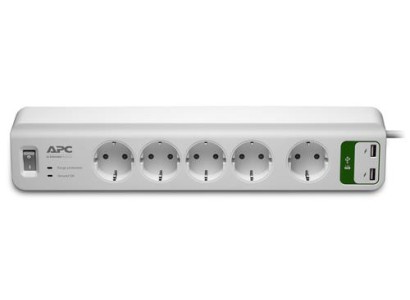 Фільтр мережевий APC Essential SurgeArrest 5 outlets + 2 USB (5V, 2.4A)