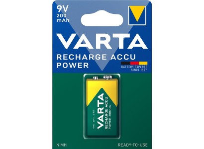 Акумулятор Varta NI-MH Power 6F22((6LR61, MN1604, MX1604, Крона) 9V 200 мА•г, 1 шт.