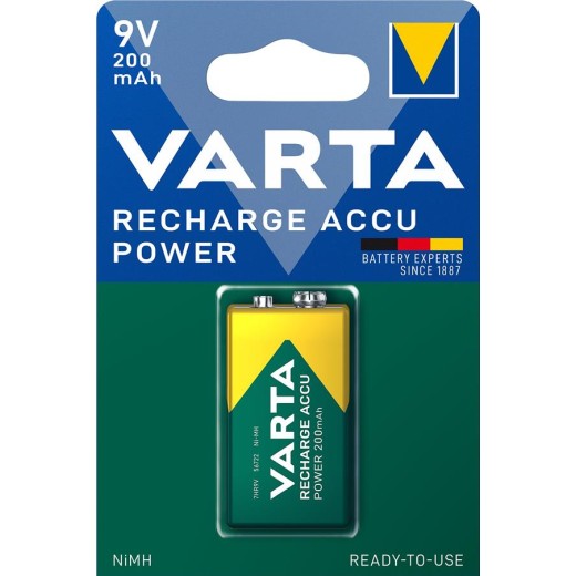 Акумулятор Varta NI-MH Power 6F22((6LR61, MN1604, MX1604, Крона) 9V 200 мА•г, 1 шт.