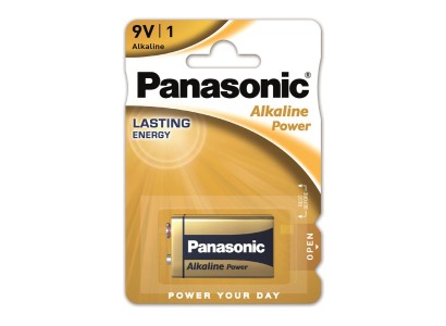 Батарейка Panasonic ALKALINE POWER лужна  6LF22(6LR61, MN1604, MX1604, Крона) блістер, 1 шт.