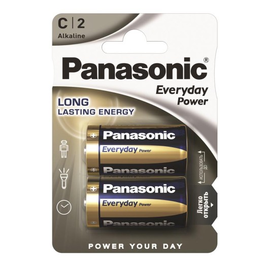 Батарейка Panasonic EVERYDAY POWER лужна C(LR14) блістер, 2 шт.