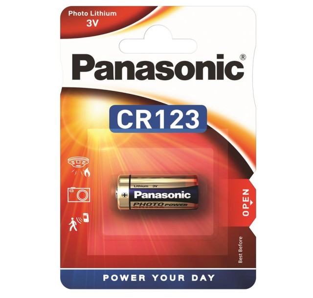 Батарейка Panasonic літієва CR123 блістер, 1 шт.