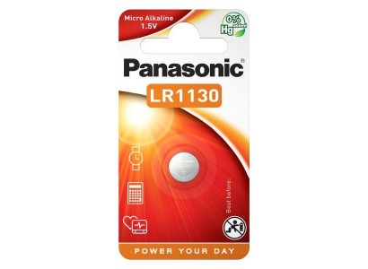 Батарейка Panasonic лужна LR1130(389, V10GA, AG10, RW49, G10, GP89A, LR54) блістер, 1 шт.