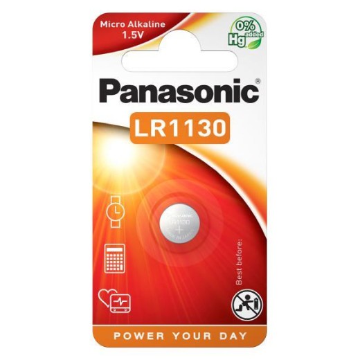 Батарейка Panasonic лужна LR1130(389, V10GA, AG10, RW49, G10, GP89A, LR54) блістер, 1 шт.