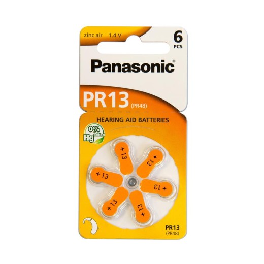 Батарейка Panasonic повітряно-цинкова PR13(PR48, AC13, DA13, AG5, ZA13) блістер, 6 шт.