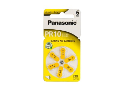 Батарейка Panasonic повітряно-цинкова PR230(10A, AC230E/EZ, ZA10, PR70, DA10) блістер, 6 шт.