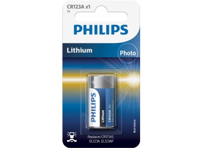 Батарейка Philips   літієва CR123A  блістер, 1 шт