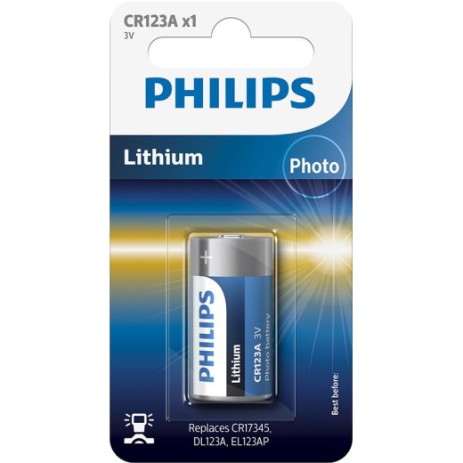 Батарейка Philips   літієва CR123A  блістер, 1 шт