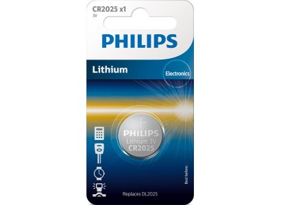 Батарейка Philips   літієва CR2025  блістер, 1 шт