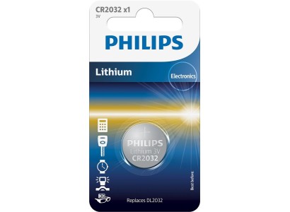 Батарейка Philips   літієва CR2032  блістер, 1 шт