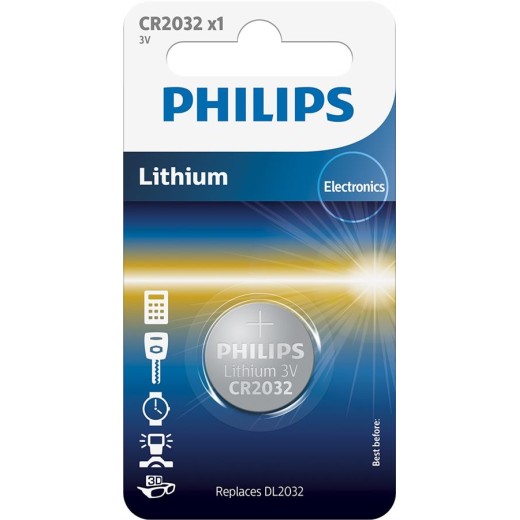 Батарейка Philips   літієва CR2032  блістер, 1 шт