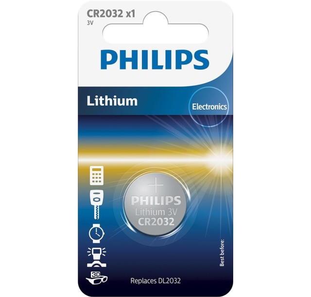 Батарейка Philips   літієва CR2032  блістер, 1 шт