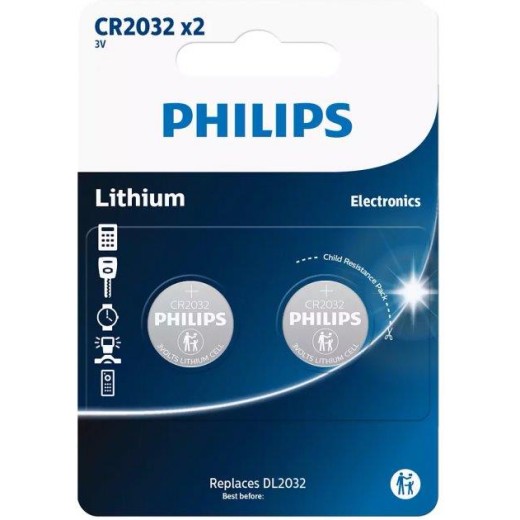 Батарейка Philips   літієва CR2032  блістер, 2 шт