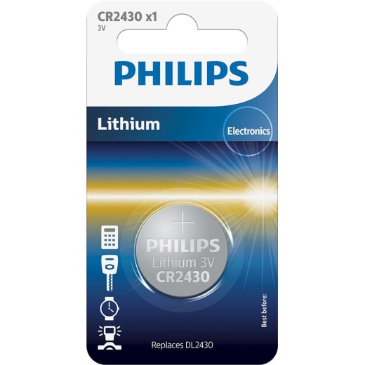 Батарейка Philips   літієва CR2430  блістер, 1 шт