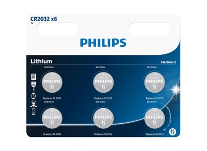 Батарейка Philips  літієва CR2032 блістер, 6 шт