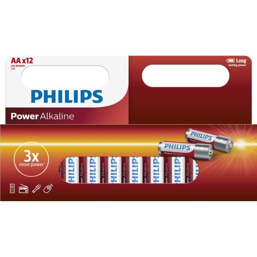 Батарейка Philips Power Alkaline AA лужна блістер, 12 шт