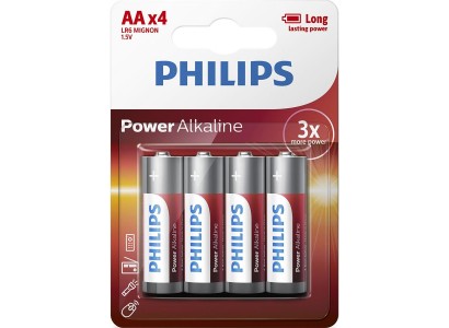 Батарейка Philips Power Alkaline AA лужна блістер, 4 шт