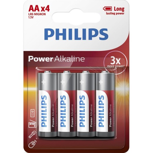 Батарейка Philips Power Alkaline AA лужна блістер, 4 шт