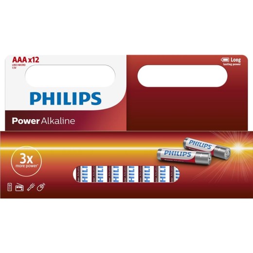 Батарейка Philips Power Alkaline AAA лужна блістер, 12 шт