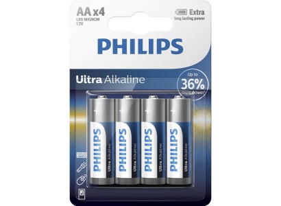 Батарейка Philips Ultra Alkaline лужна AA блістер, 4 шт