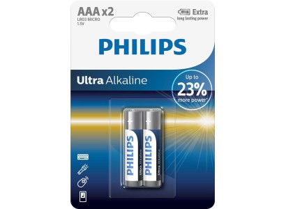 Батарейка Philips Ultra Alkaline лужна AAA блістер, 2 шт