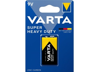 Батарейка Varta Super Heavy Duty вугільно-цинкова 6F22 (6LR61, MN1604, MX1604 ,Крона)  блістер, 1 шт