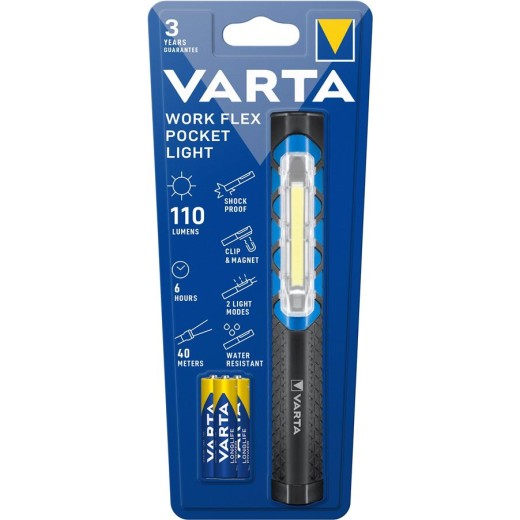 Ліхтар VARTA Інспекційний Work Flex Pocket Light, IP54, до 110 люмен, до 40 метрів, 2 режими, магніт, 3хААА