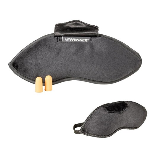 Маска на очі+беруші, Wenger, Eyemask with Ear Plugs, чорна