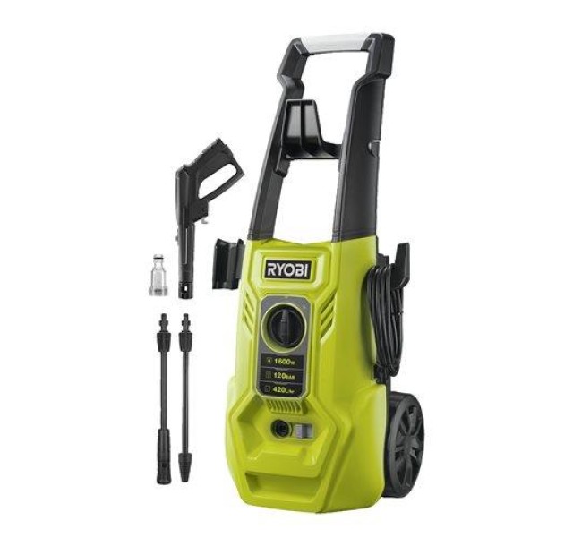 Мінімийка високого тиску Ryobi RY120PWA, 1600Вт, 120Бар, 420л/год, шланг 5м, 8.14кг