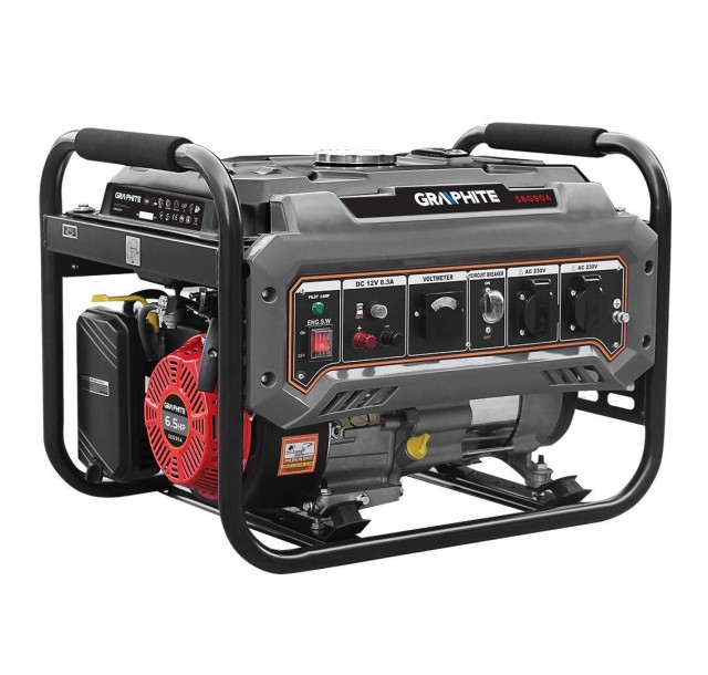 Генератор бензиновий GRAPHITE 230В (1 фаза), 2/2.2кВт, ручний старт, AVR, 40кг