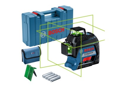 Нівелір лазерний Bosch GLL 3-80 G, до 30м з приймачем 120м,  ±0.3мм/м, кейс, 0.82кг