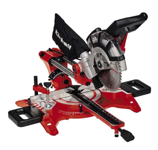 Пила торцювальна Einhell TC-SM 2131/2 Dual з протяжкою, 1800Вт, диск 210мм, довжина різу 310мм, лазер, 11кг.