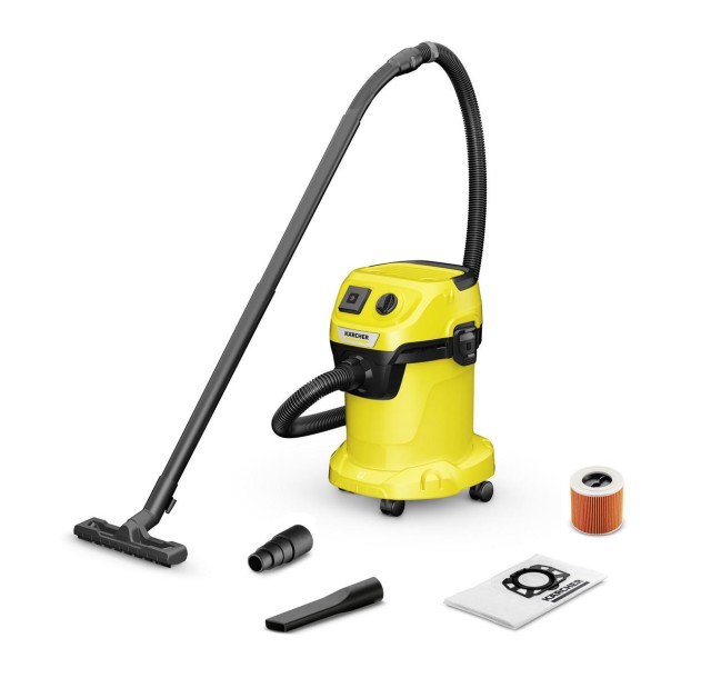 Пилосос Karcher WD 3 P V-17/4/20 господарський, 1000 ВТ, 17л, 4м, 4.858 кг