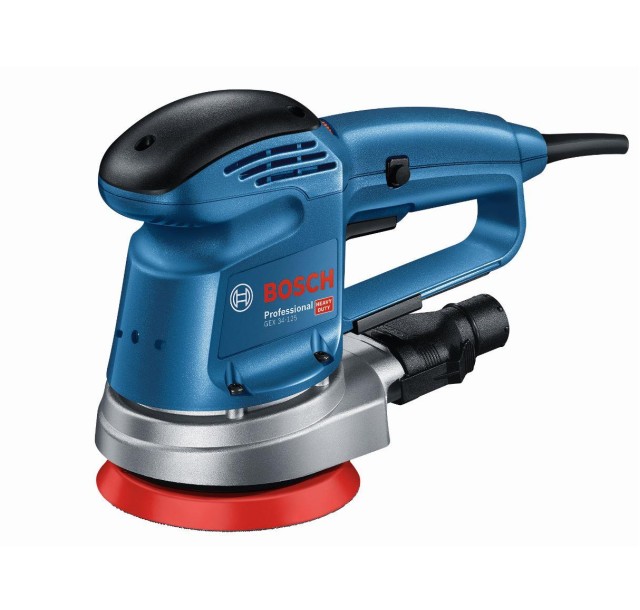 Шліфмашина ексцентрикова Bosch GEX 34-125, 340Вт, 125мм, 12000об/хв, 2.4кг