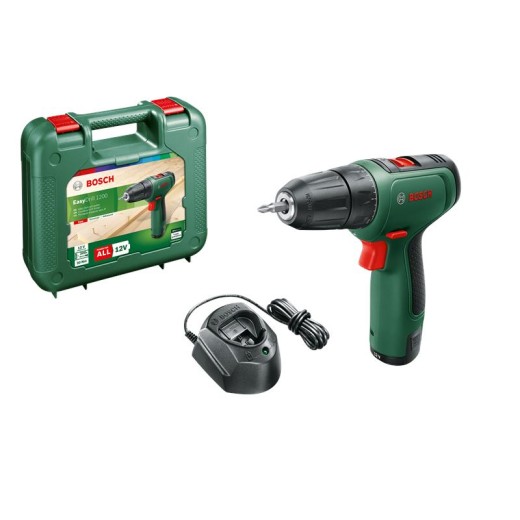 Шурупокрут-дриль акумуляторний Bosch EasyDrill 1200, 12В 1х1.5Аг, 30Нм, 20+1, 0-400/1500об/хв, ЗП, кейс, 0.94кг