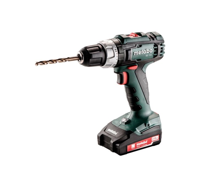 Шурупокрут-дриль акумуляторний Metabo BS 18 L, 18В 2x2Aг, 25/50Аг, 0-450/0-1800об/хв, 1.6кг