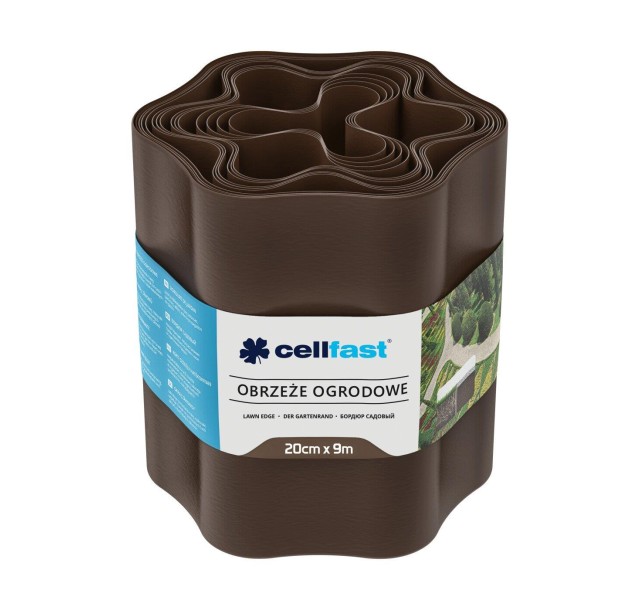 Стрічка газонна Cellfast, бордюрна, хвиляста, 20смх9м, коричневий