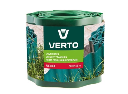 Стрічка газонна Verto, бордюрна, хвиляста, 10смх9м, зелений
